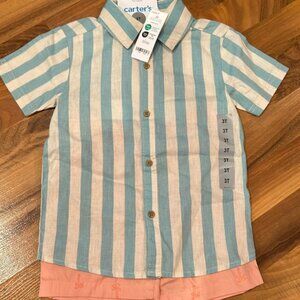 Carters set, toddler boy, two‎ piece set, collared cotton down